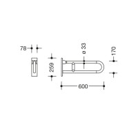 HEWI Stützklappgriff drehbar Serie 801 reinweiß 8