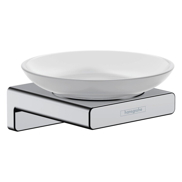 Hansgrohe AddStoris 41741820 Cestino Angolare Doccia - Nichel Spazzolato - 15,2 Cm - Portasapone Da Incasso