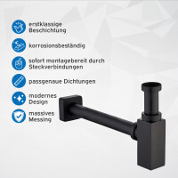 kör4u Design Siphon 1 1/4"x32mm eckig schwarz matt