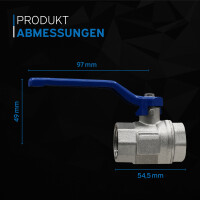 kör4u Kugelhahn Messing IGxIG mit blauem Stahlhebel 3/4