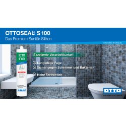 OTTOSEAL S100 Premium-Sanitär-Silikon 300ml C787 flashgrau