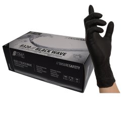 Nitras Nitril Handschuhe Black Wave schwarz 100 Stk. 8320 Größe S