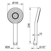 KEUCO Handbrause Edition 11 verchromt 51180010300 2