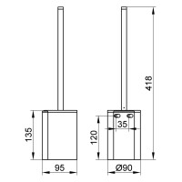 KEUCO Toilettenbürstengarnitur Aluminium silber 1497217