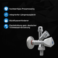 kör4u Kombi-Eckventil 1/2" mit Rückflussverhi