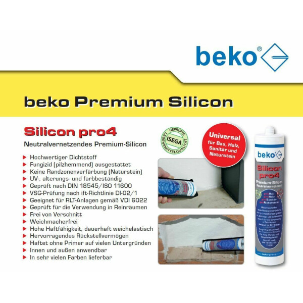 Beko - Silicon pro4 Universale, 310 ml, Verde Chiaro, 310 ml