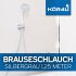 k&ouml;r4u Brauseschlauch Universal silbergrau 125 cm