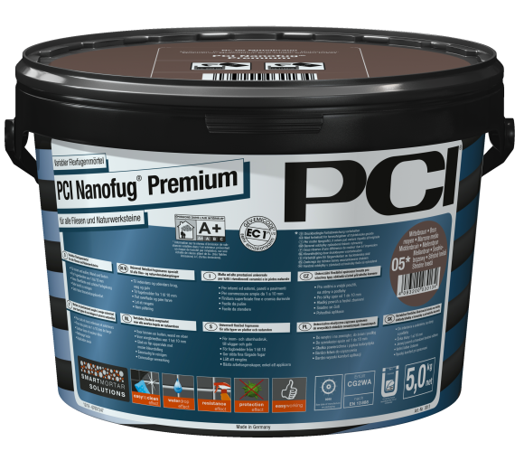 PCI Nanofug Premium 5kg Flexfugenmörtel Nr. 05 mittelbraun