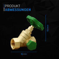 kör4u Schrägsitzventil messing 1", mit Entlee