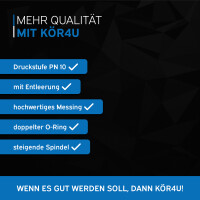kör4u Schrägsitzventil messing 1", mit Entlee