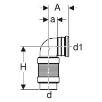 Geberit PE-Wandklosett-Bogen 90/90 mm 241.521.00.1 2