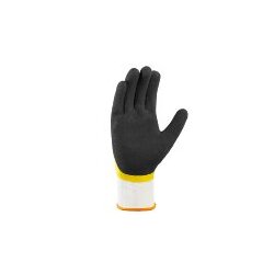 teXXor Polyester-Strickhandschuh LATEX weiß/gelb/schwarz