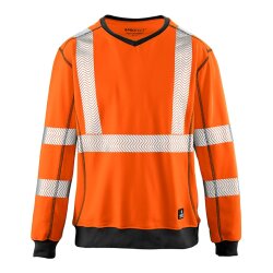 4PROTECT Warnschutz-Sweatshirt COLUMBUS leuchtorange/grau