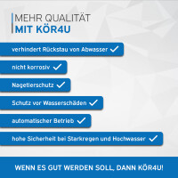 kör4u Rückstauklappe orange für Abwasser DN 1