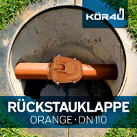 kör4u Rückstauklappe orange für Abwasser DN 1