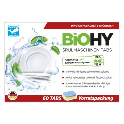BiOHY Spülmaschinentabs 2-Phasen - 60 Tabs Vorratspackung BY01101001
