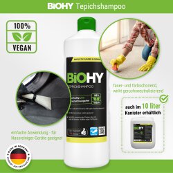 BiOHY Teppichshampoo, Teppichreiniger, Bio-Konzentrat, 1l BY01012001
