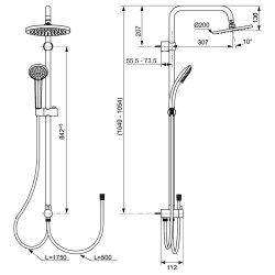 Ideal Standard Duschsystem Idealrain für Aufputzarmatur chrom A5691A