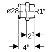 Geberit Übergang AG d=28mm R=1" Edelstahl MAPRESS 
