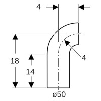 Geberit PE Bogen 90Grad, mit langem Schenkel, Radius weit DN