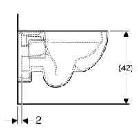 Geberit Wand-Tiefspül-WC RENOVA Rimfree, teilgeschlosse