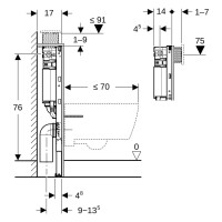 Geberit Duofix Element für Wand-WC 82 cm mit Omega UP-S