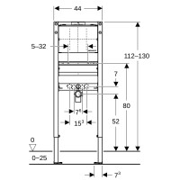 Geberit Duofix Element 112-130cm schmale Ausführung Wan
