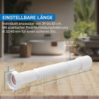 kör4u Flexibler Ablaufschlauch 1 1/4"×32/40 