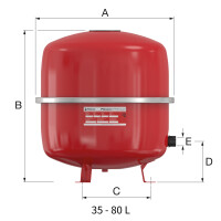 Flamco Flexcon Premium Ausdehnungsgefäß 35L 2,5/6
