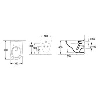 Villeroy & Boch O-Novo Tiefspül-WC, wandhängen