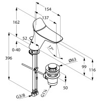 Kludi Waschtischarmatur Amba mit Ablaufgarnitur chrom 530230