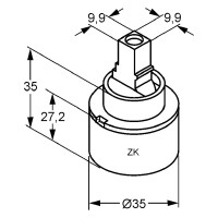 Kludi Steuereinheit 35mm mit keramischen Scheiben 7480500-00