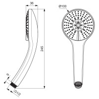 Ideal Standard Handbrause Idealrain mit 3 Strahlarten chrom 