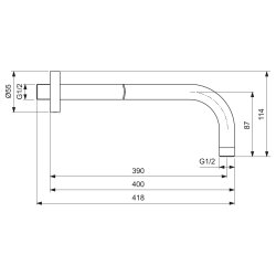 Ideal Standard Wand-Brausearm Idealrain 400mm chrom B9445AA
