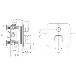 Ideal Standard Badewannenarmatur Tonic II Unterputz chrom A6340AA