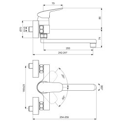 Ideal Standard Wand-Küchenarmatur Ceraflex chrom B1730AA