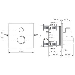 Ideal Standard Thermostat Ceratherm C100 Unterputz chrom A6956AA