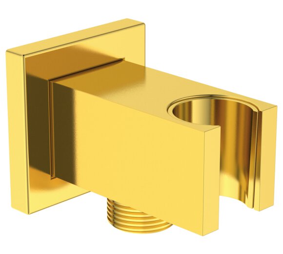 Ideal Standard Wandanschlussbogen Idealrain eckig mit Brausehalter Brushed Gold BC771A2