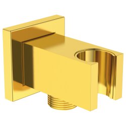 Ideal Standard Wandanschlussbogen Idealrain eckig mit Brausehalter Brushed Gold BC771A2