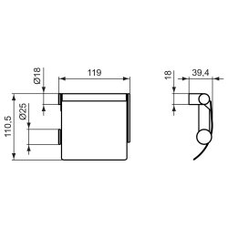 Ideal Standard Toilettenpapierhalter Connect mit Deckel chrom Standard N1382AA