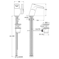 Ideal Standard Waschtischarmatur Melange Wasserfall mit Abla