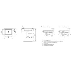 Ideal Standard Unterbau-Waschtisch Strada mit Überlauf rechteckig weiß K077901