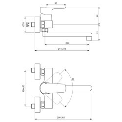 Ideal Standard Wand-Küchenarmatur Ceraplan III chrom B0726AA