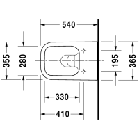 Duravit Wand-Tiefspül-WC Happy D.2 rimless mit WonderGl