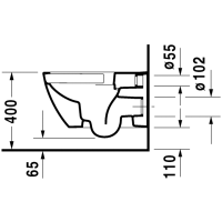 Duravit Wand-Tiefspül-WC Happy D.2 rimless mit WonderGl