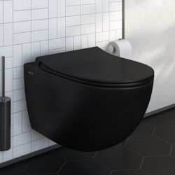 VitrA WC-Sitz Sento Slim mit Absenkautomatik Quick Release schwarz matt 120-083R409