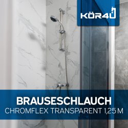 k&ouml;r4u Brauseschlauch Chromflex transparent 4mm 125 cm