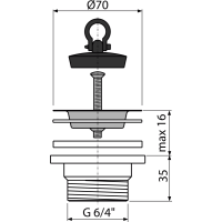 AlcaPlast Ablaufventil für Spülbecken 6/4" mi