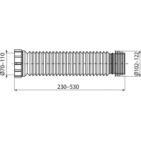 AlcaPlast WC-Anschluß flexibel 230-530mm für Ansc