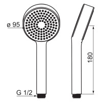 Hansa Handbrause HANSABASICJET 1-strahlig chrom 44610300 2